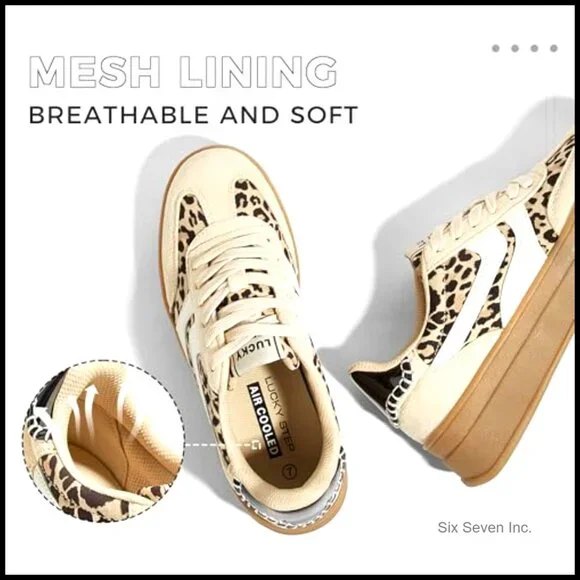Platform Sneakers Retro Fashion Thick Rubber Sole Comfortable Tennis Skate